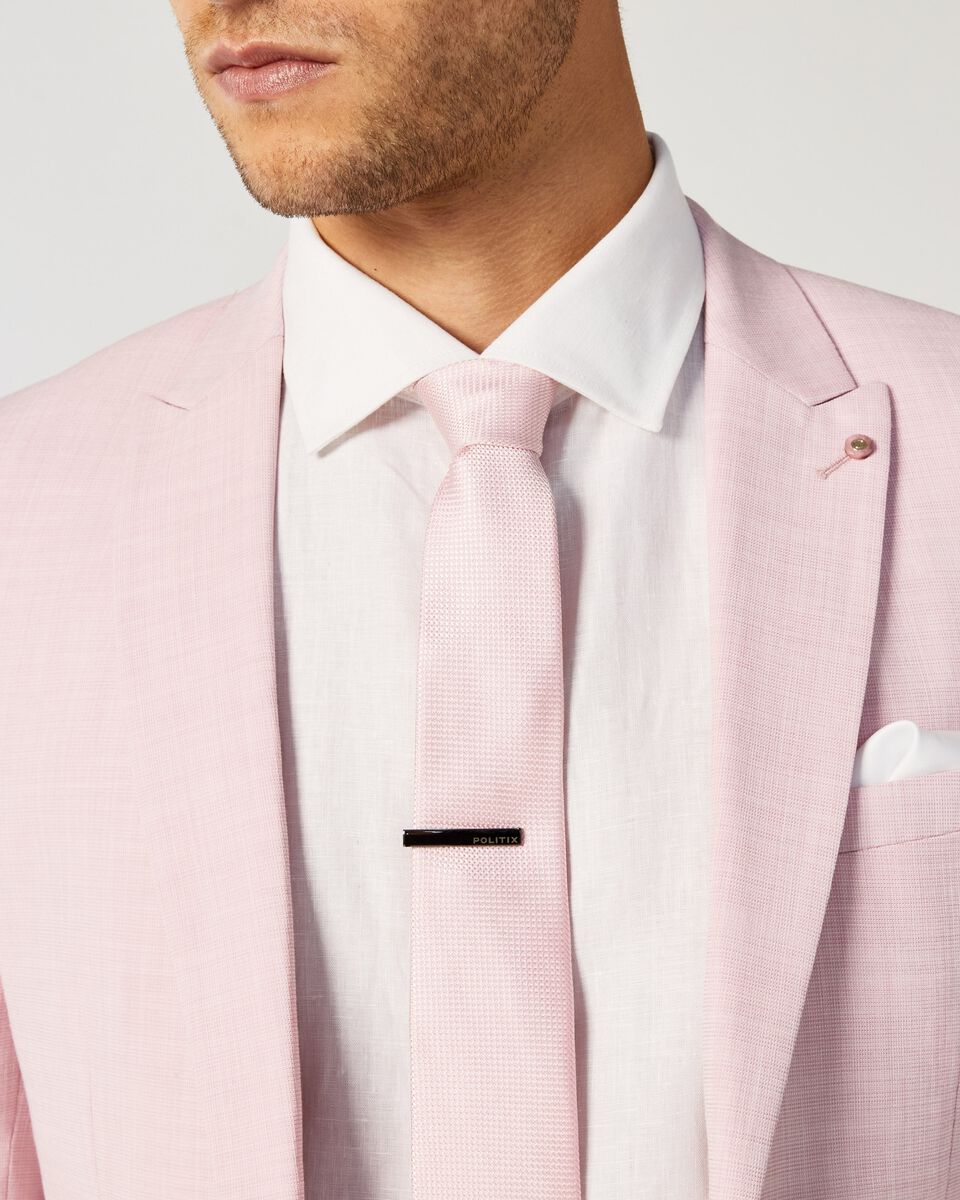 Mens Light Pink Tailored Suit Jacket
